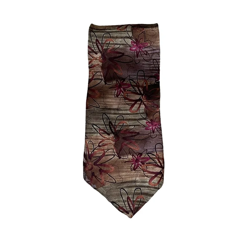 J. Garcia Mens Tie Banyan Trees Collection 14 Multi-Floral Pattern‎ Silk 60X3.75
